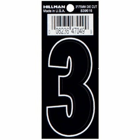 HILLMAN 3 BLACK NUMBER 3 839616